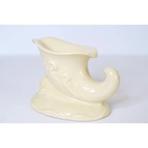 Abingdon Pottery Cornucopia-Shaped Ceramic Candle Holder